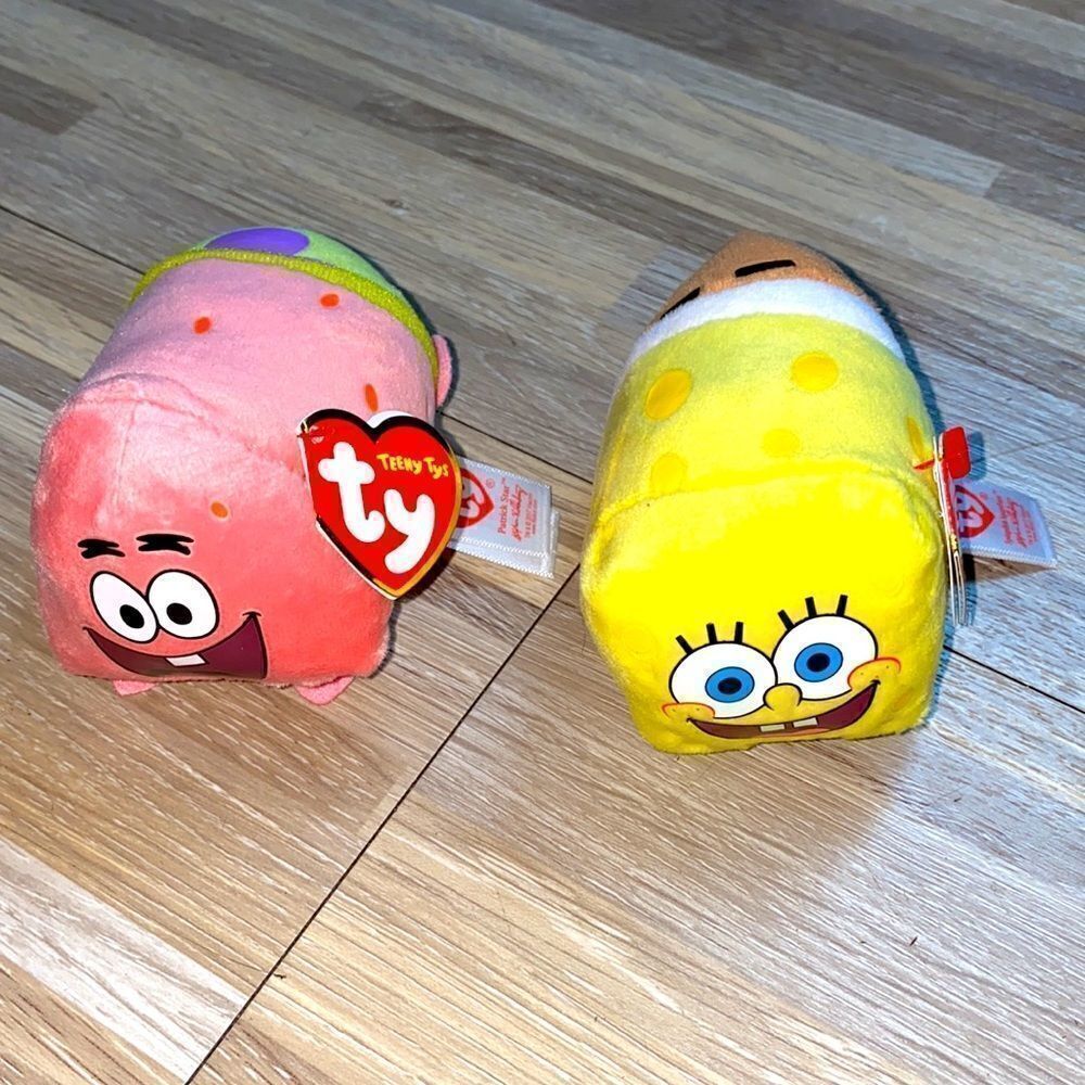 SpongeBob SquarePants Patrick Star TY teeny beanies plush Nickelodeon cartoon - Picture 4 of 11